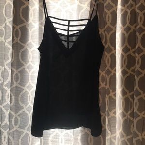 Black strappy tank